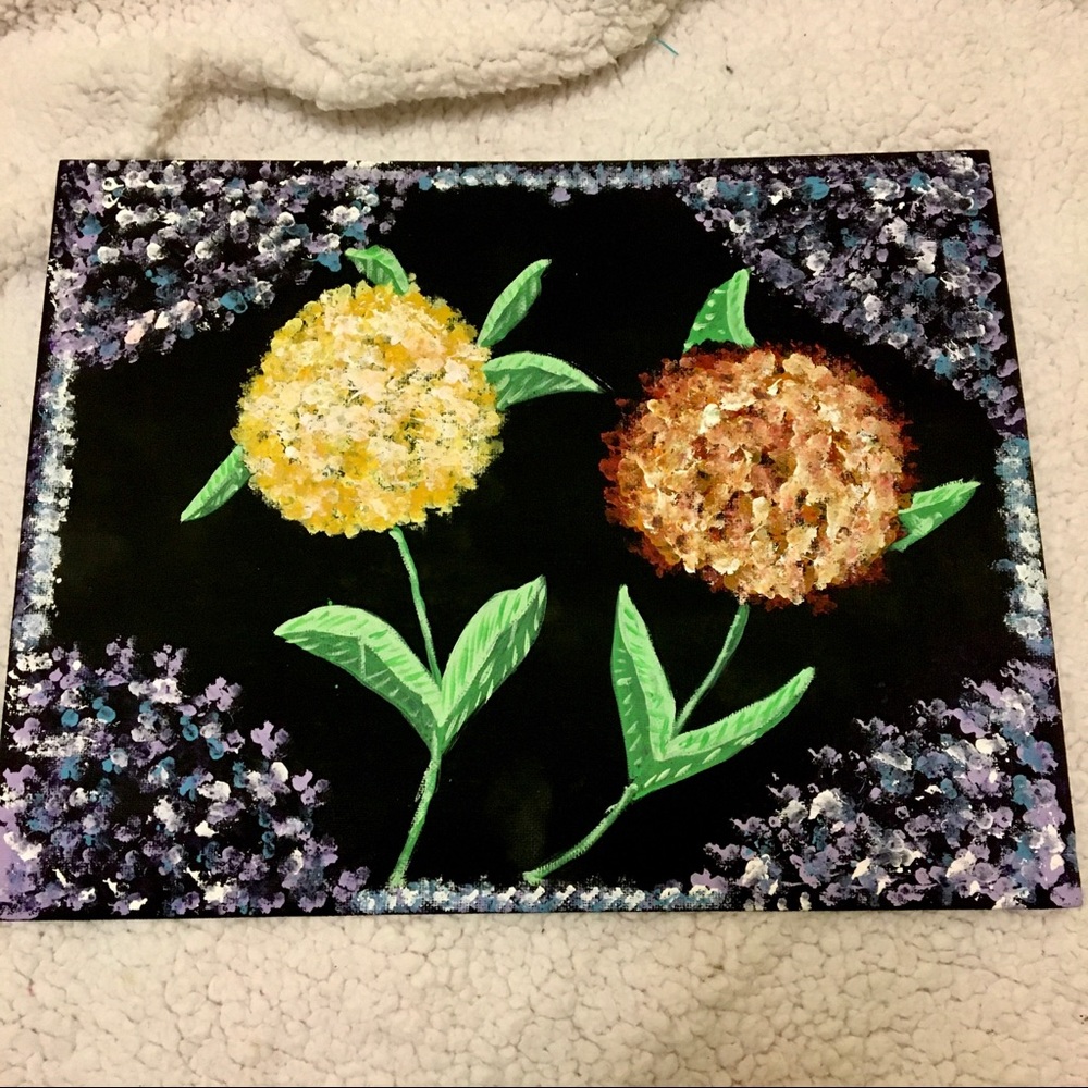 Floral canvas painting